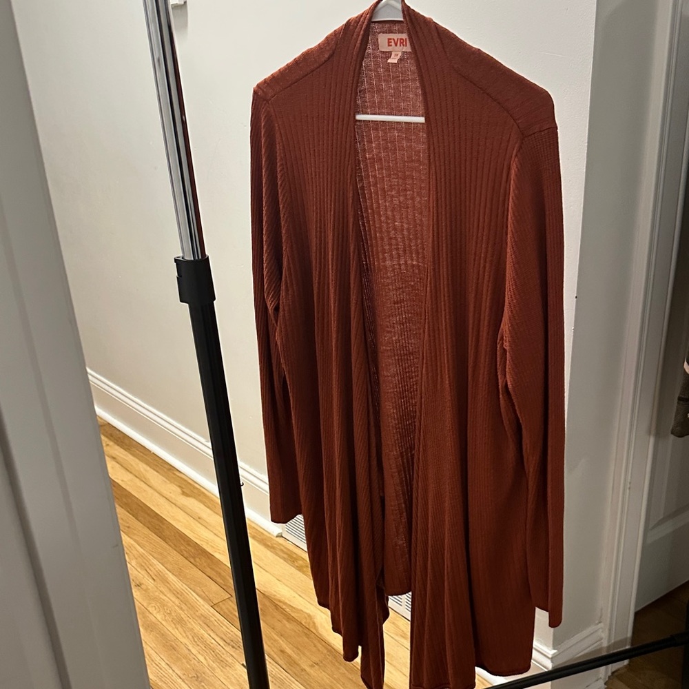 EVRI Women's Warm Terracotta Open Cardigan